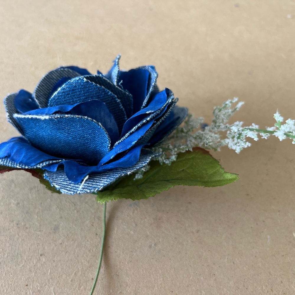 Hand Crafted Blue Denim Rose
